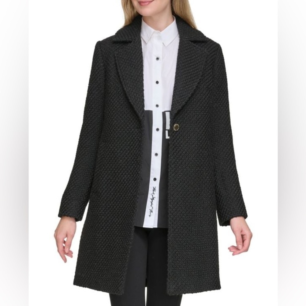 Black Women's Wool Blend Coat XS